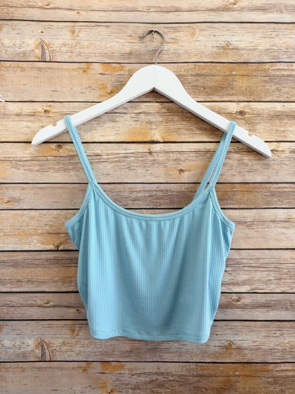 BP Top Women’s Size Medium Blue Cropped Ribbed Tank NWT